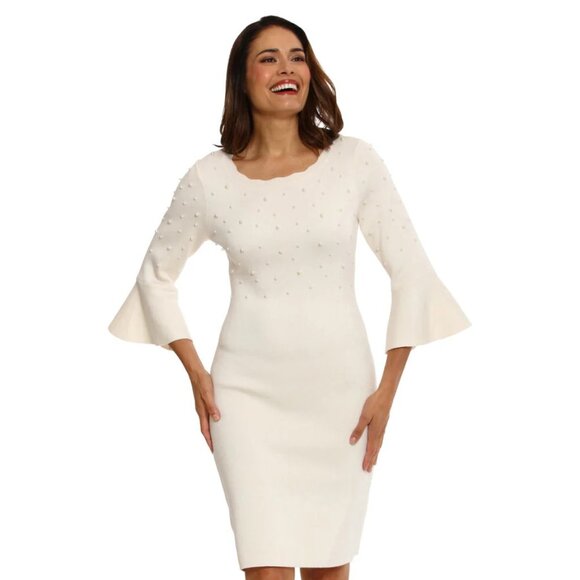 London Times Sweater dress with pearls NWOT!!!!! - Picture 1 of 3